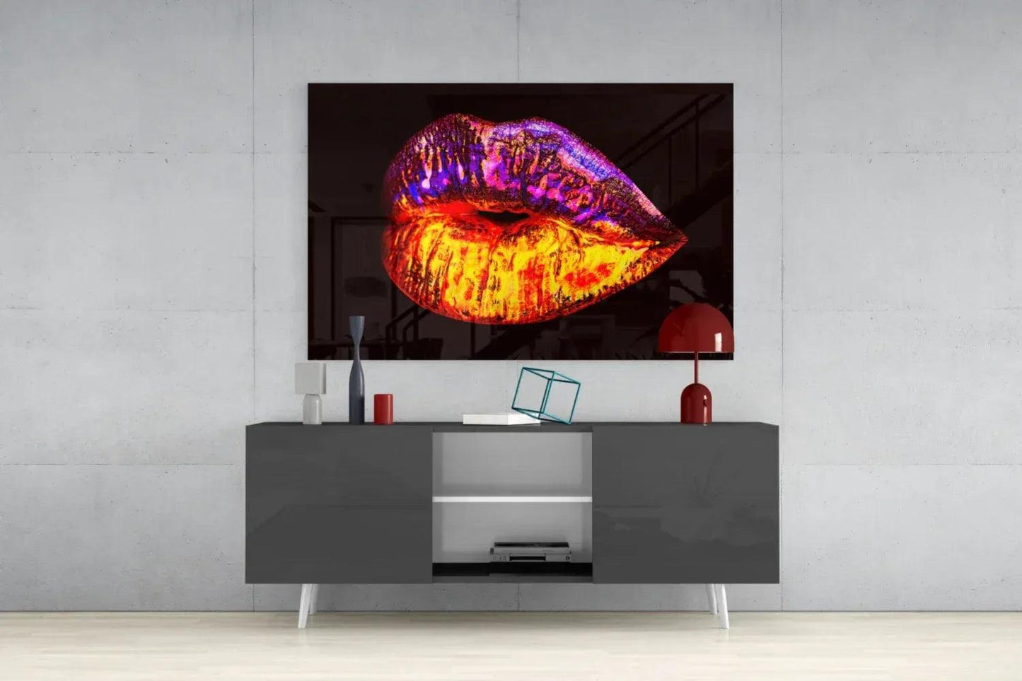 Lips Glass Wall Art - LUXARTDECO