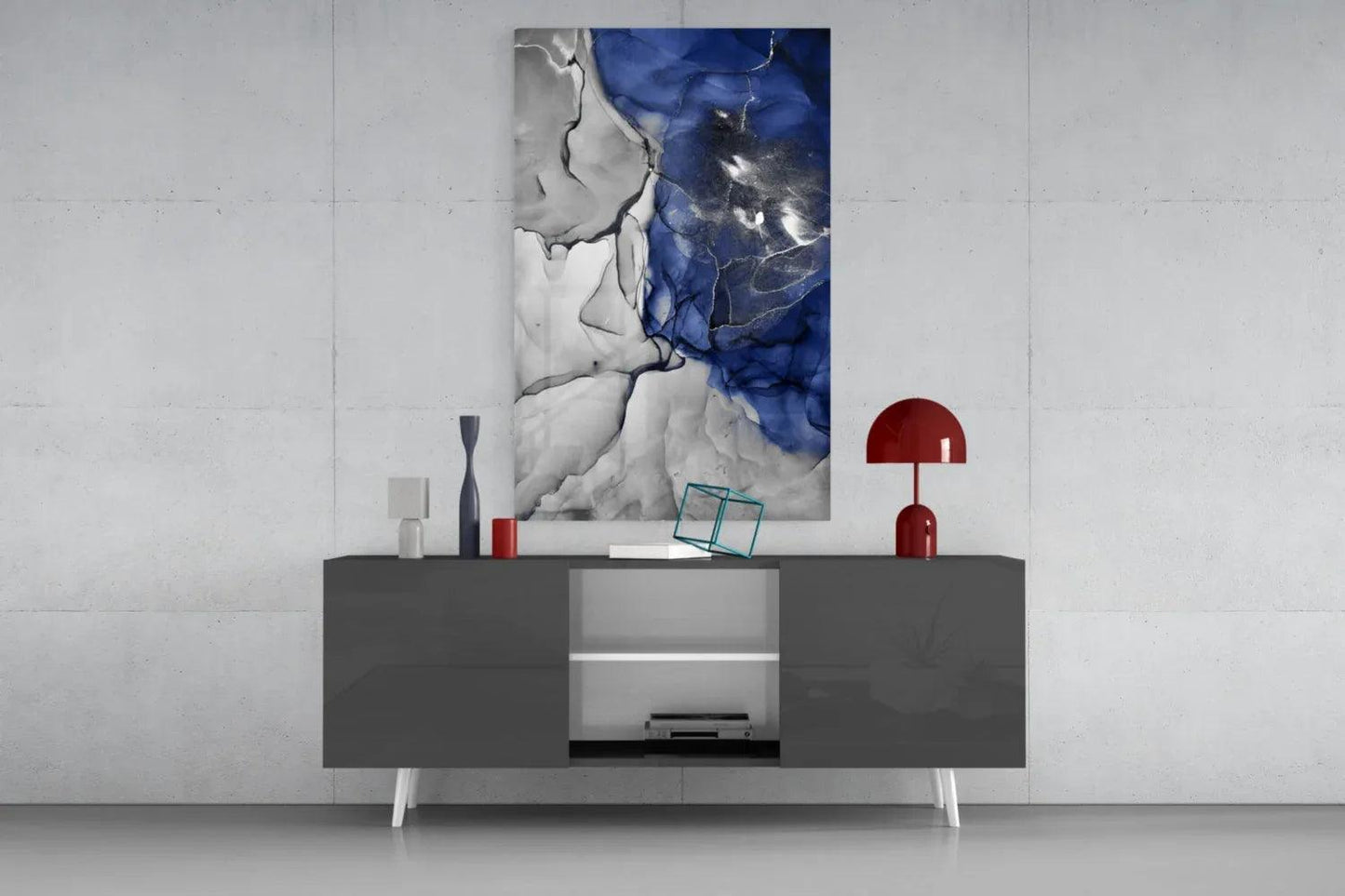 Blue Marble Glass Art - LUXARTDECO