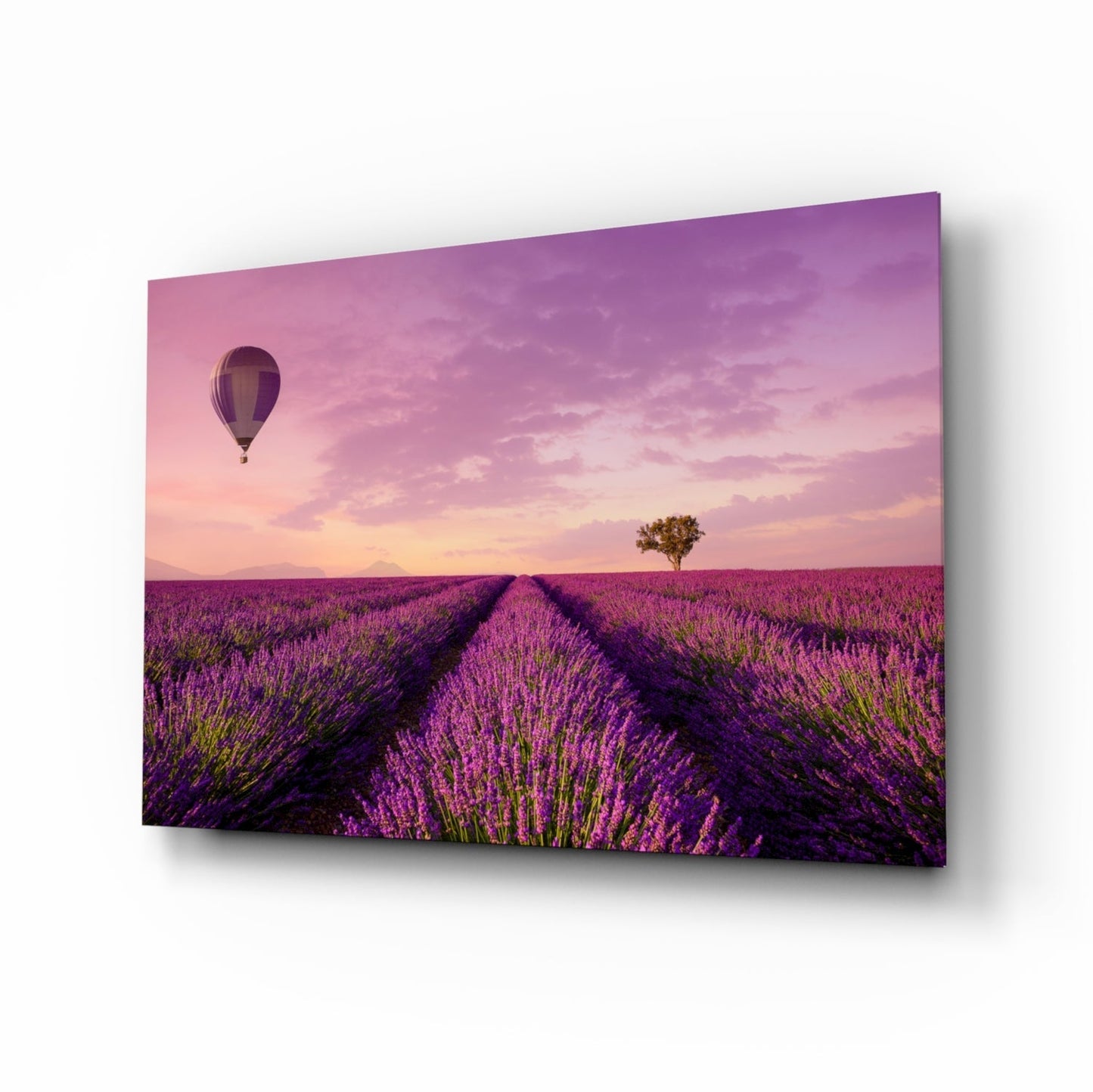 Lavender and Balloon Glass Art