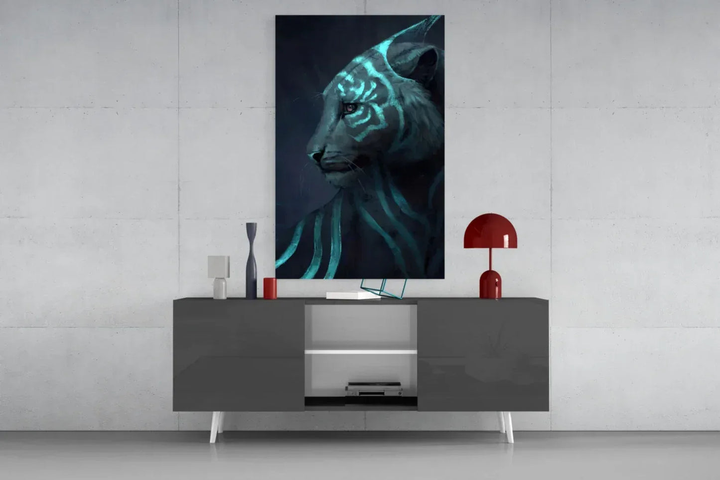 Neon Tiger Glass Art - LUXARTDECO