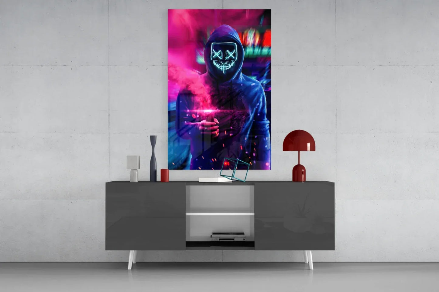 Neon Protest Glass Art - LUXARTDECO