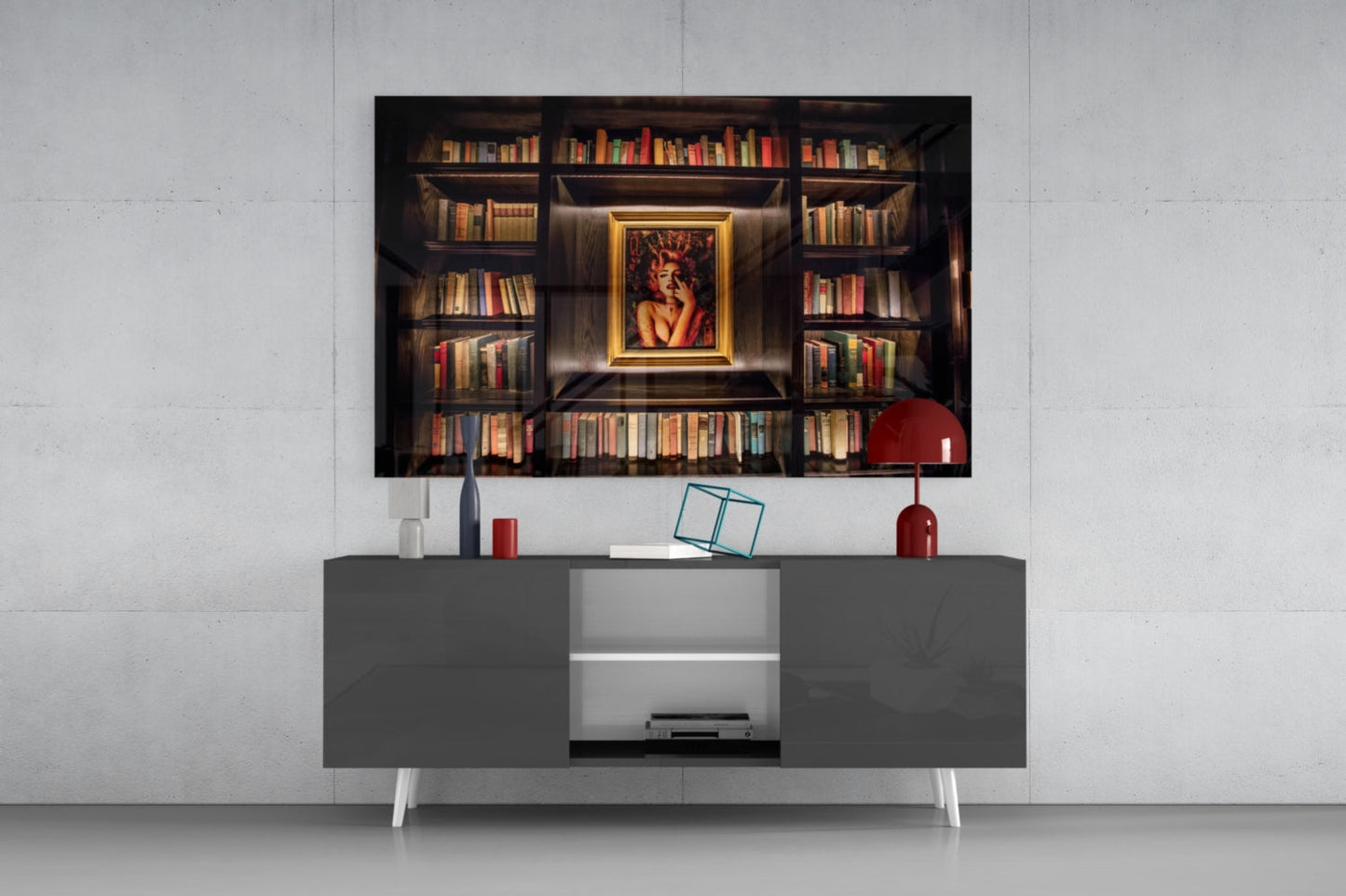 Bookshelf Glass Art