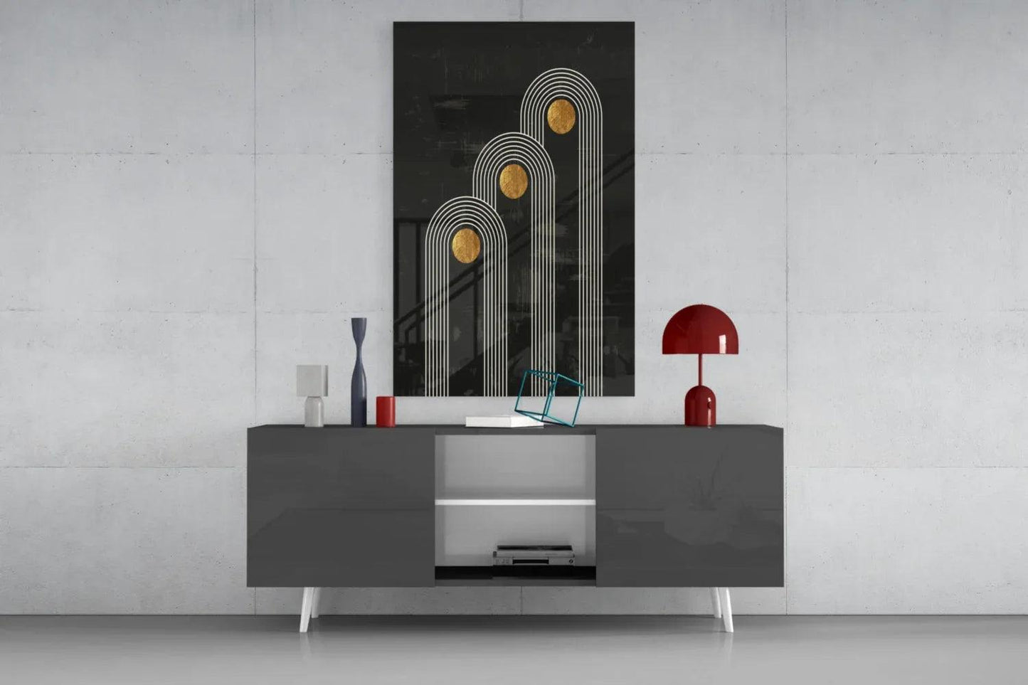 Three Dots Glass Wall Art - LUXARTDECO