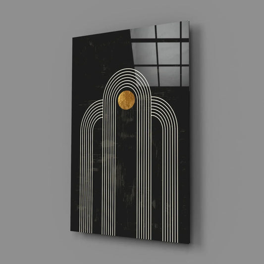 The Dot and Lines Glass Wall Art - LUXARTDECO