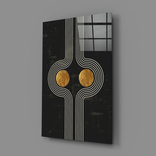 Two Dots Glass Wall Art - LUXARTDECO