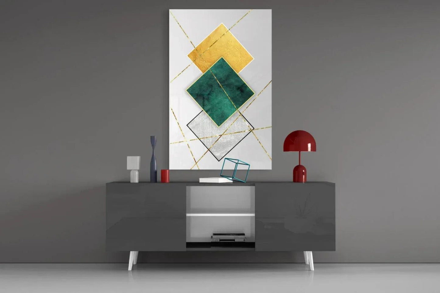 Squares Glass Wall Art - LUXARTDECO