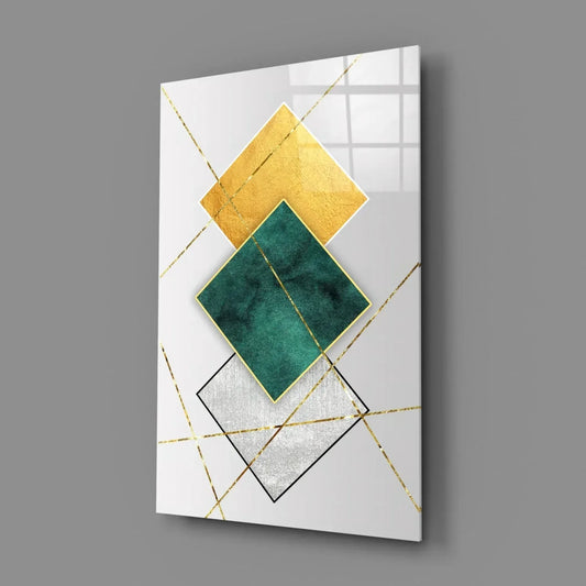 Squares Glass Wall Art - LUXARTDECO