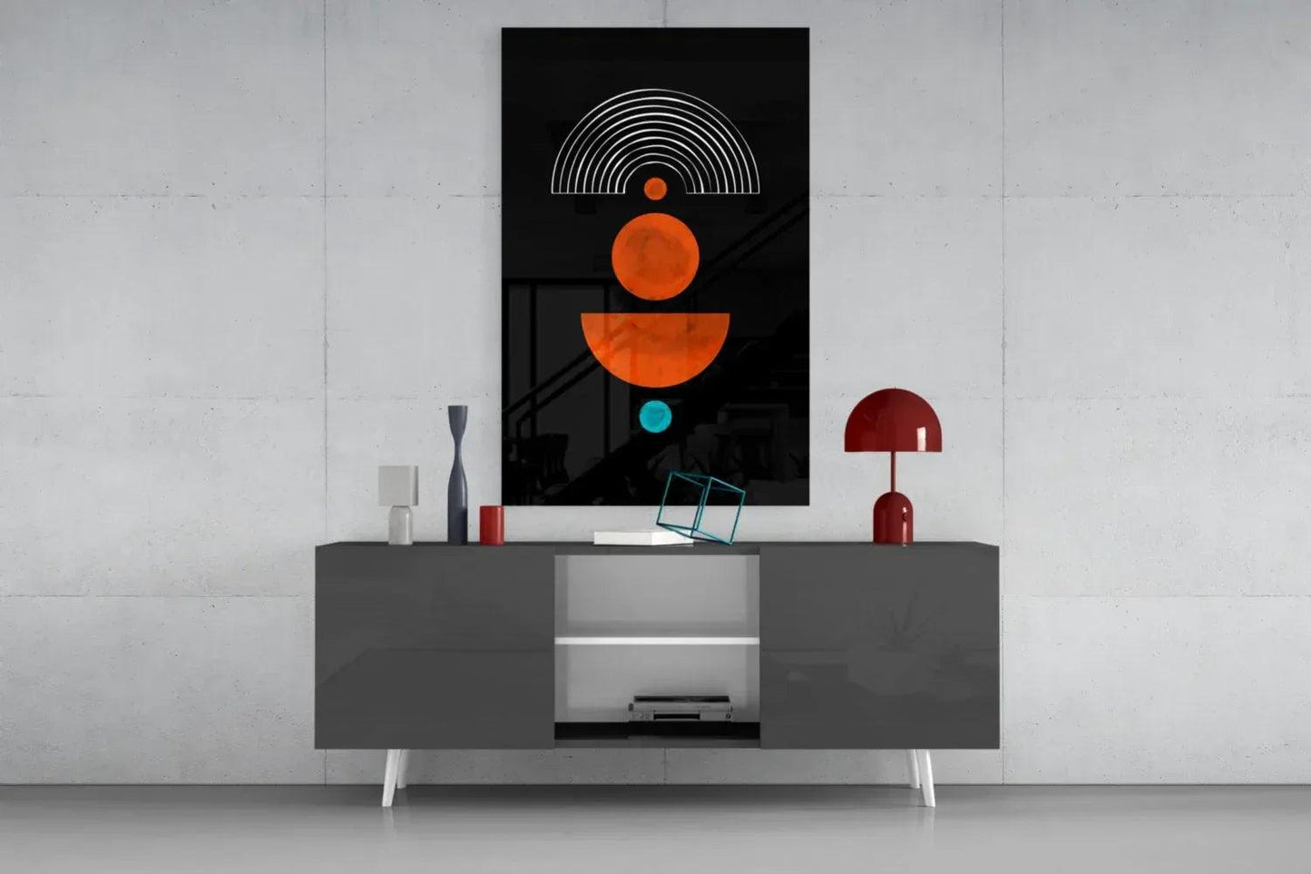 Dots Under the Rainbow Glass Wall Art - LUXARTDECO
