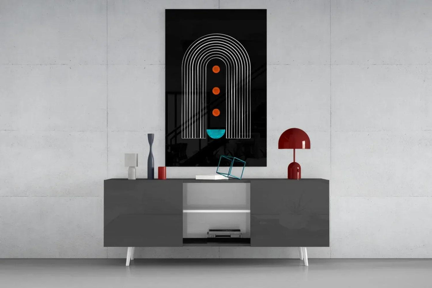Dots Under the Rainbow Glass Wall Art - LUXARTDECO