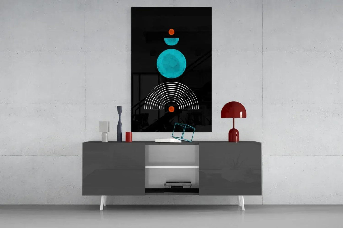 Dot Under the Rainbow Glass Wall Art - LUXARTDECO