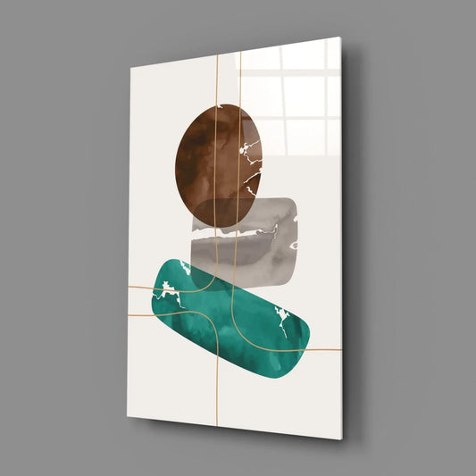 Dance of Earth Colors Glass Wall Art - LUXARTDECO
