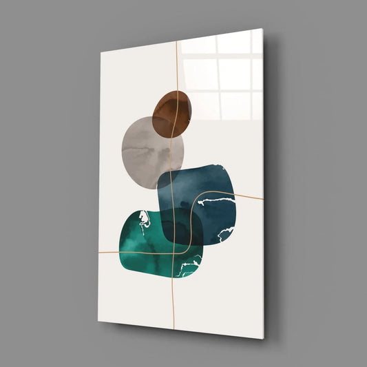 Dance of Earth Colors Glass Wall Art - LUXARTDECO