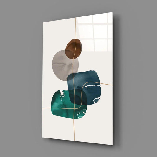 Dance of Earth Colors Glass Wall Art - LUXARTDECO