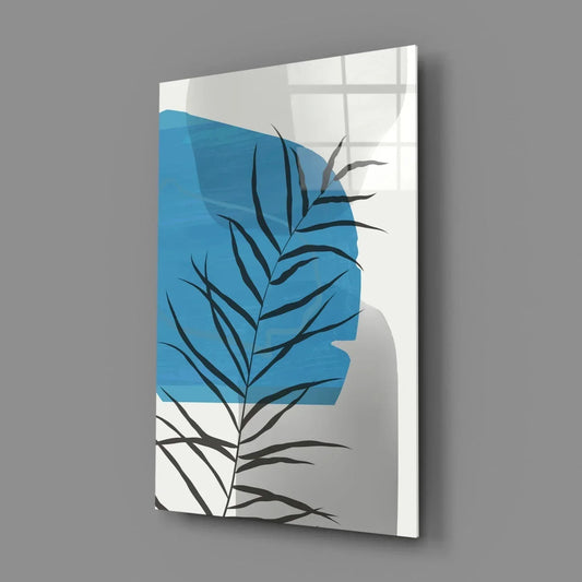 Autumn Blue Glass Wall Art - LUXARTDECO