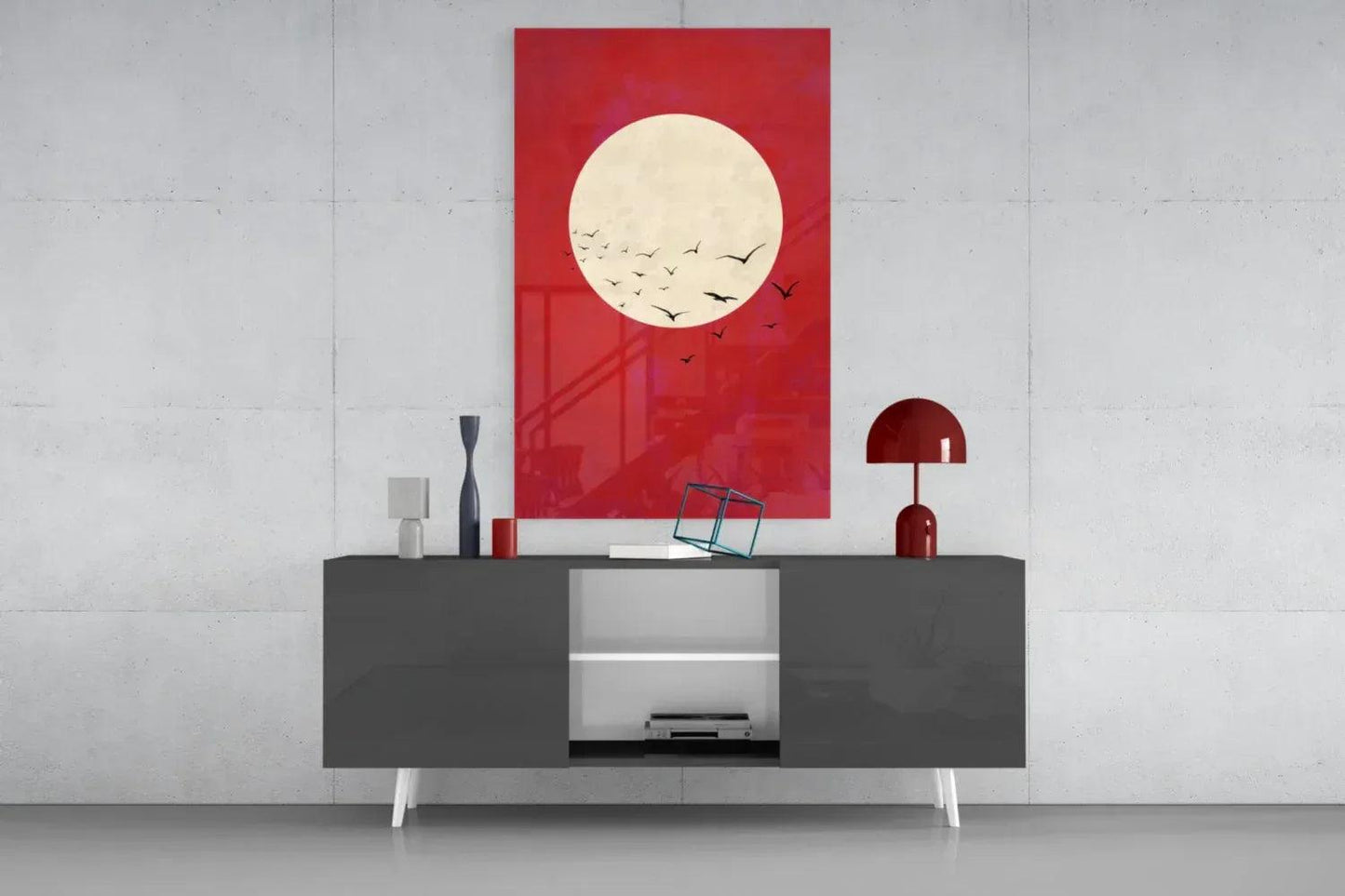 Fly from the Moon Glass Wall Art - LUXARTDECO