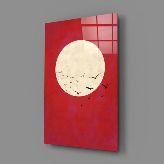 Fly from the Moon Glass Wall Art - LUXARTDECO