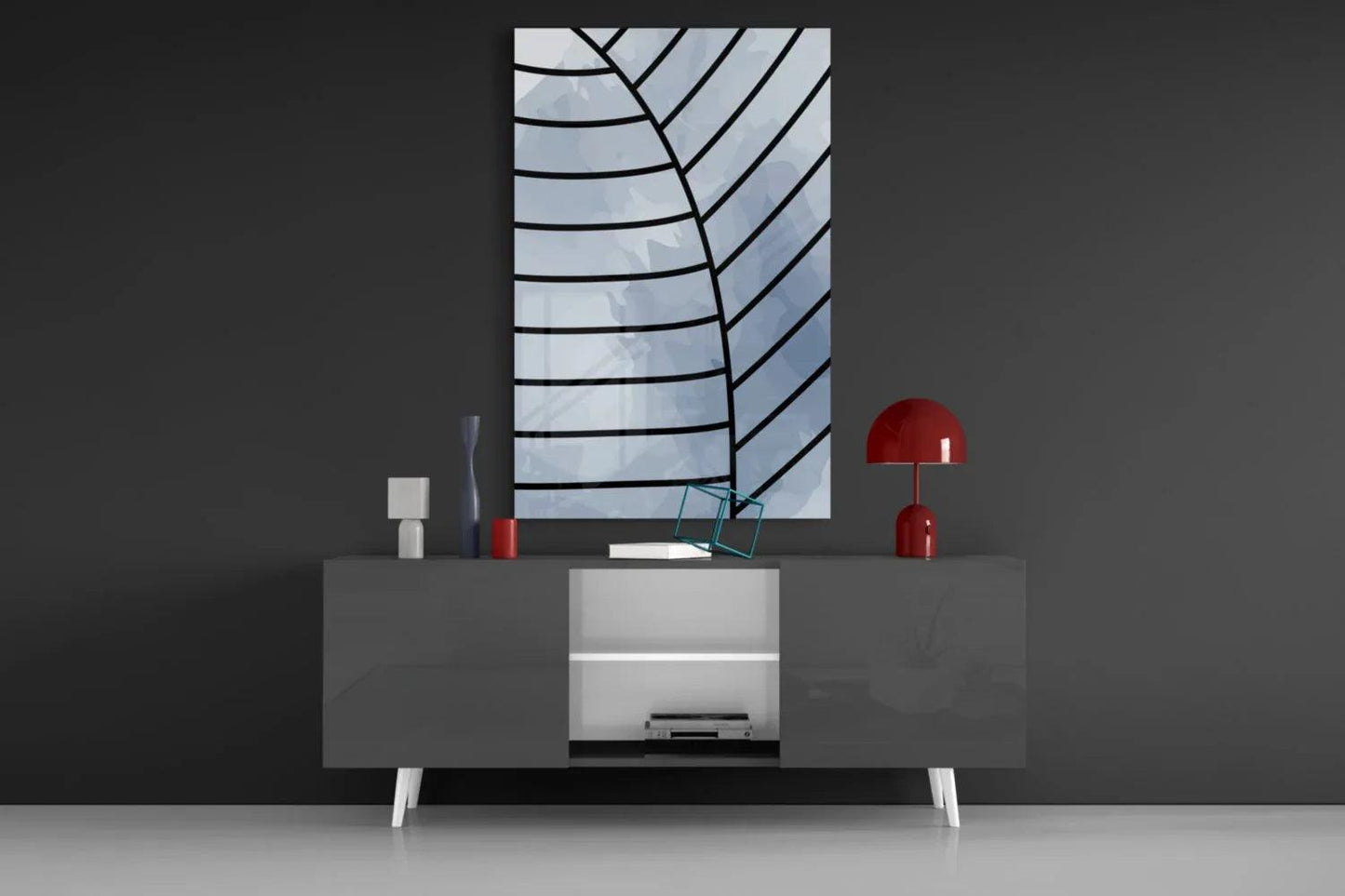 Lines of Leaf Glass Wall Art - LUXARTDECO