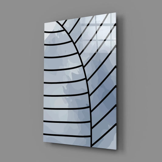 Lines of Leaf Glass Wall Art - LUXARTDECO