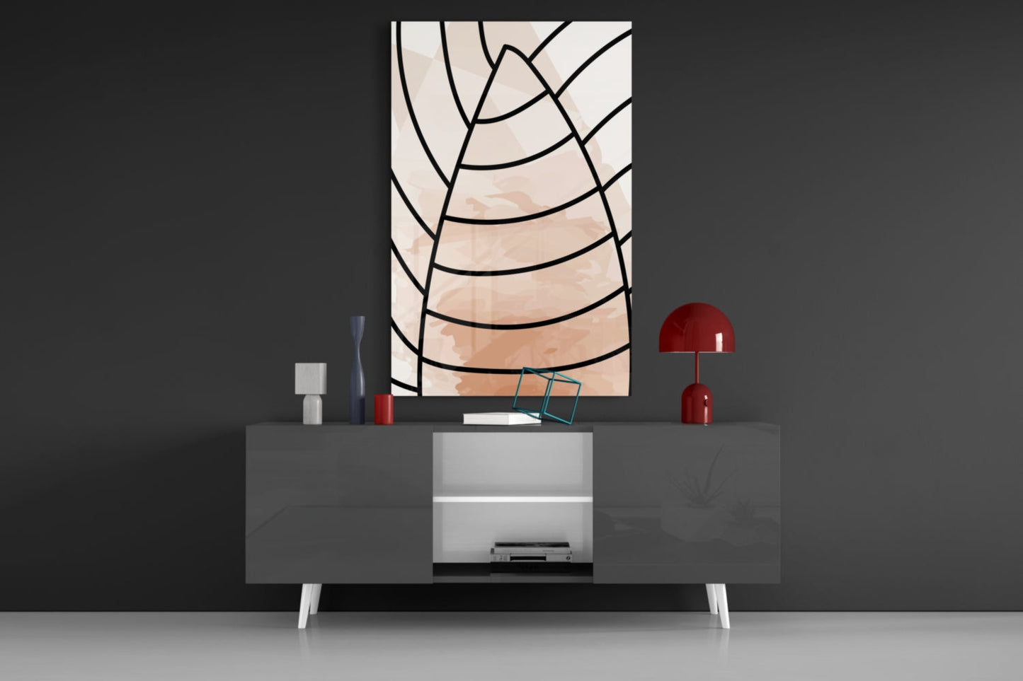 Lines of Leaf Glass Wall Art