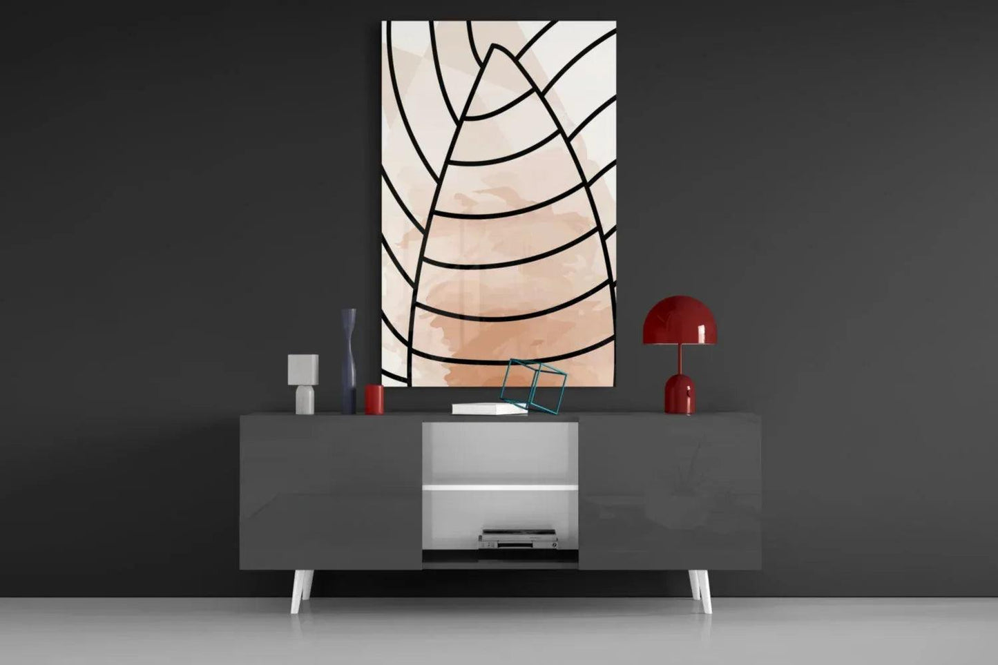 Lines of Leaf Glass Wall Art - LUXARTDECO