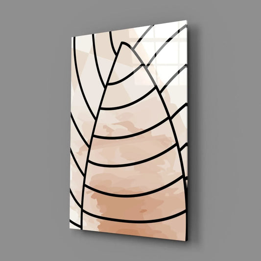 Lines of Leaf Glass Wall Art - LUXARTDECO