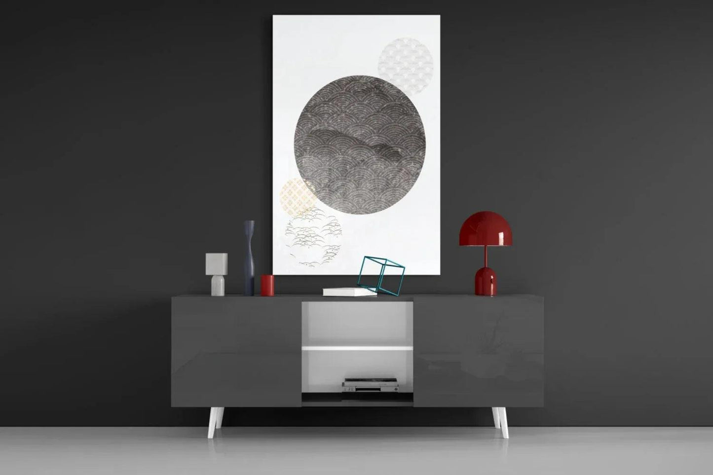 Black Moon Glass Wall Art - LUXARTDECO