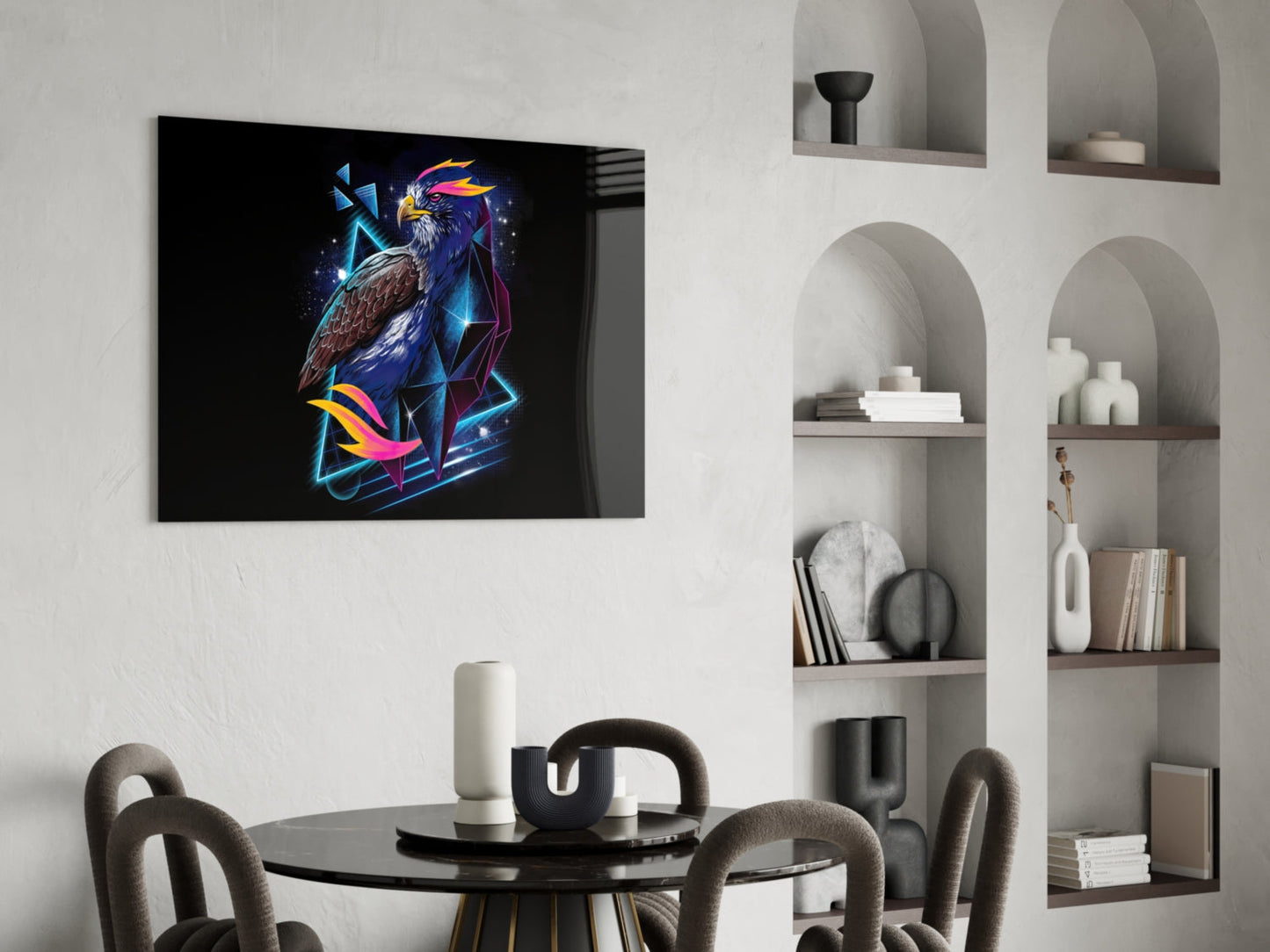 Diamond Hawk Glass Wall Art