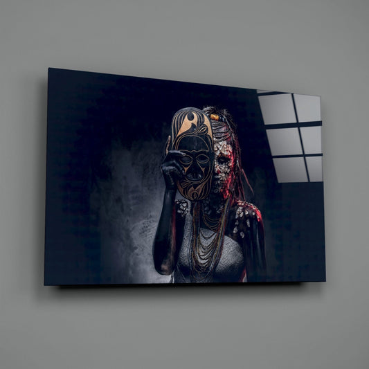 Behind the Mask Glass Wall Art