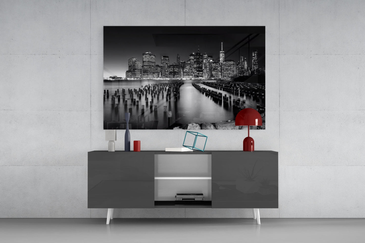 City Night Glass Wall Art