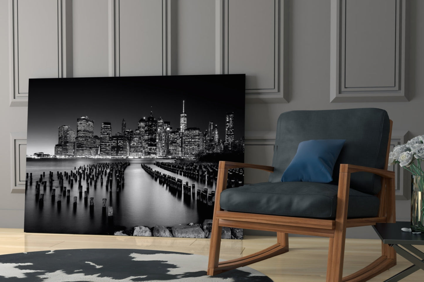 City Night Glass Wall Art