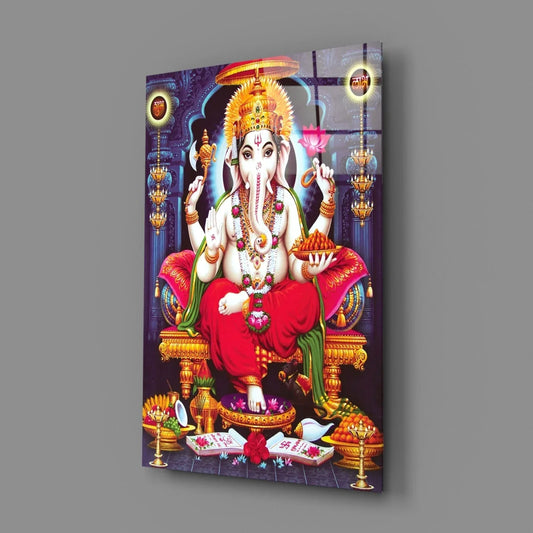 Ganesha Glass Wall Art - LUXARTDECO