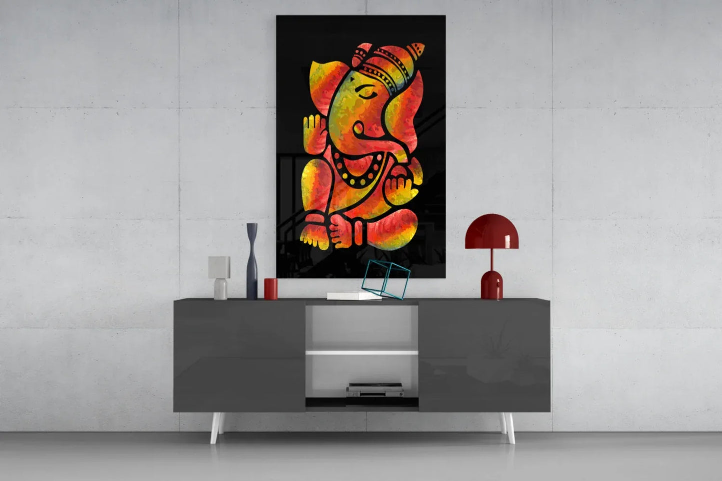 Ganesha Glass Wall Art - LUXARTDECO
