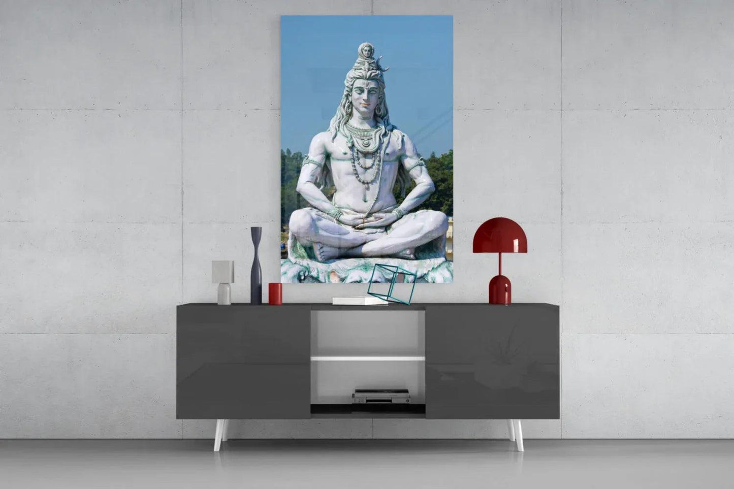 Shiva in Meditation Glass Wall Art - LUXARTDECO