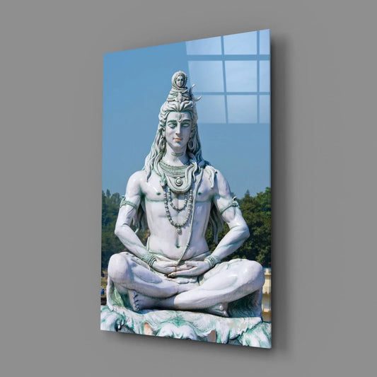 Shiva in Meditation Glass Wall Art - LUXARTDECO