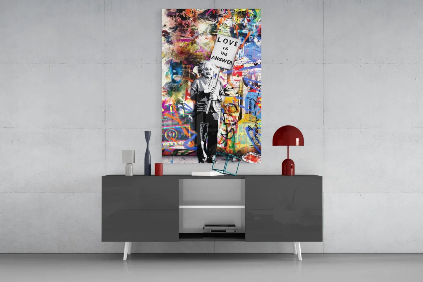 Banksy, Love is the Answer Glass Wall Art - LUXARTDECO