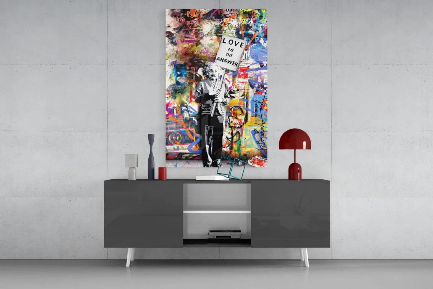 Banksy, Love is the Answer Glass Wall Art - LUXARTDECO