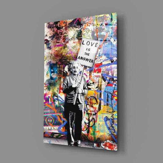 Banksy, Love is the Answer Glass Wall Art - LUXARTDECO