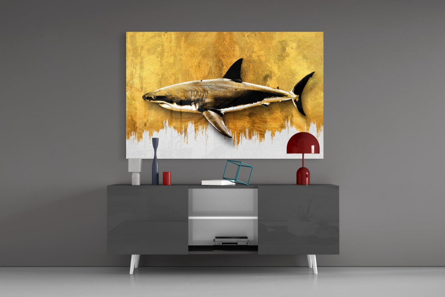 Shark Glass Wall Art