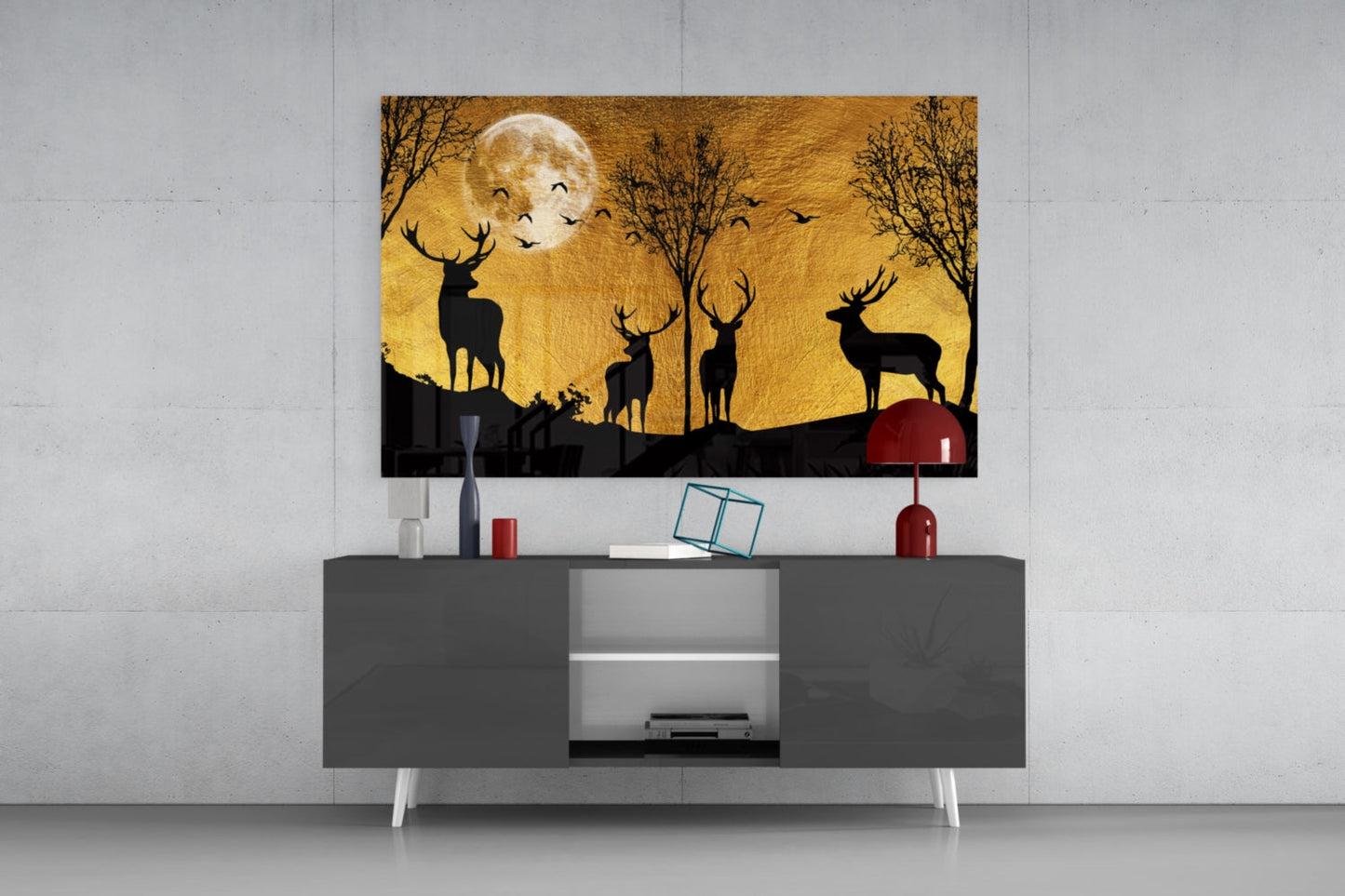 Deers Glass Wall Art