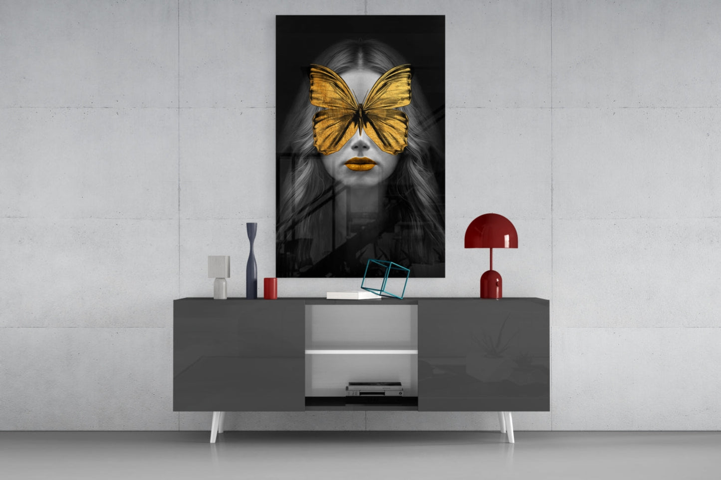 Butterfly Eyes Glass Wall Art