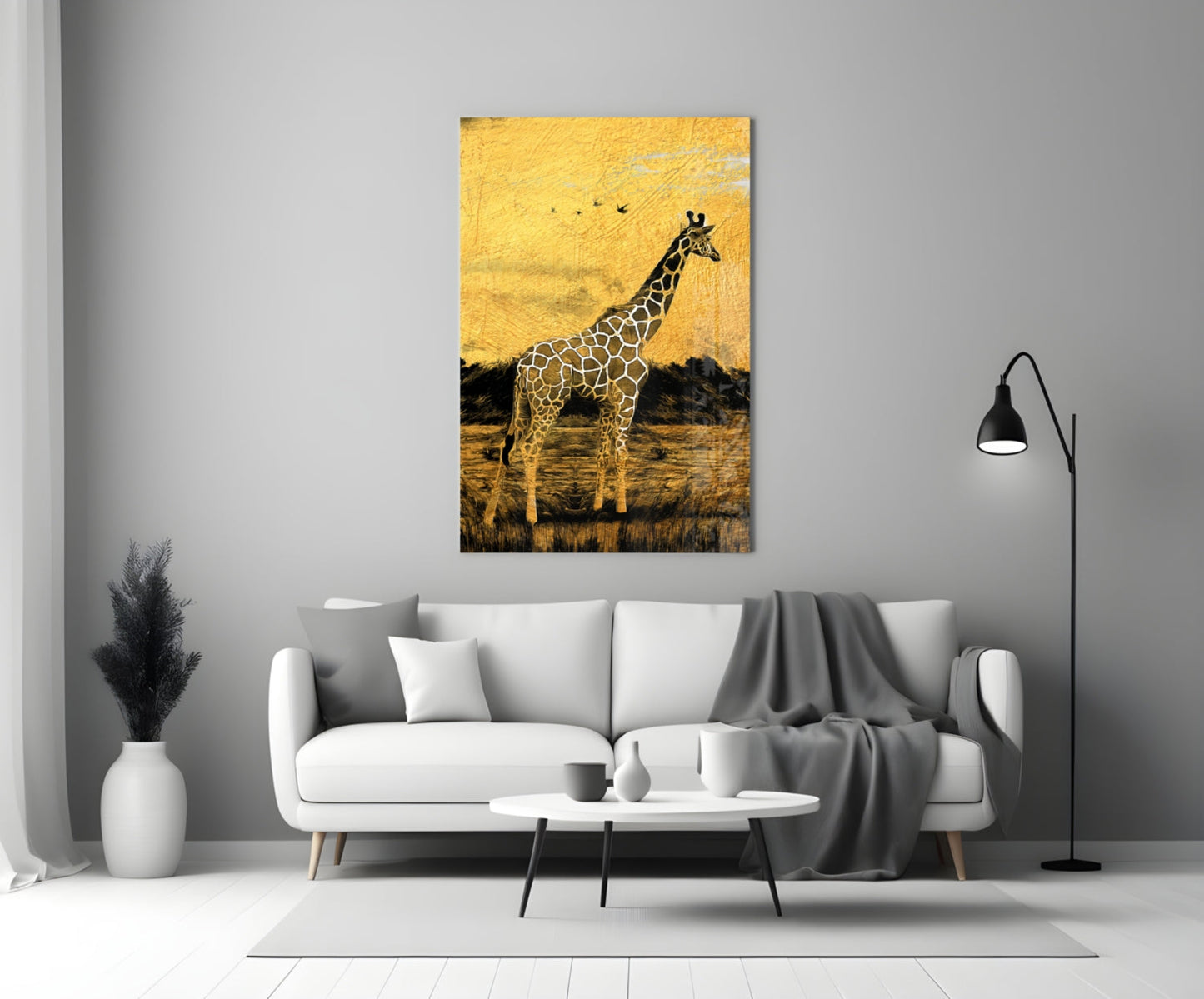 Giraffe Glass Wall Art