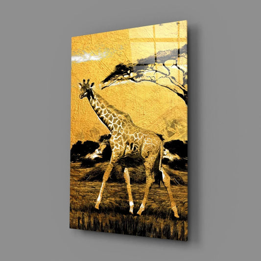 Giraffe Glass Wall Art - LUXARTDECO