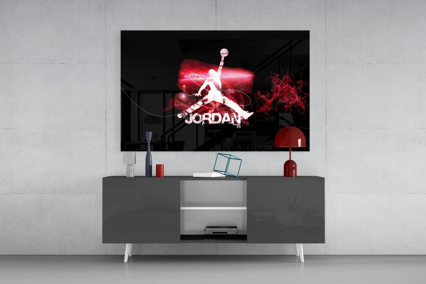 Michael Jordan Glass Wall Art