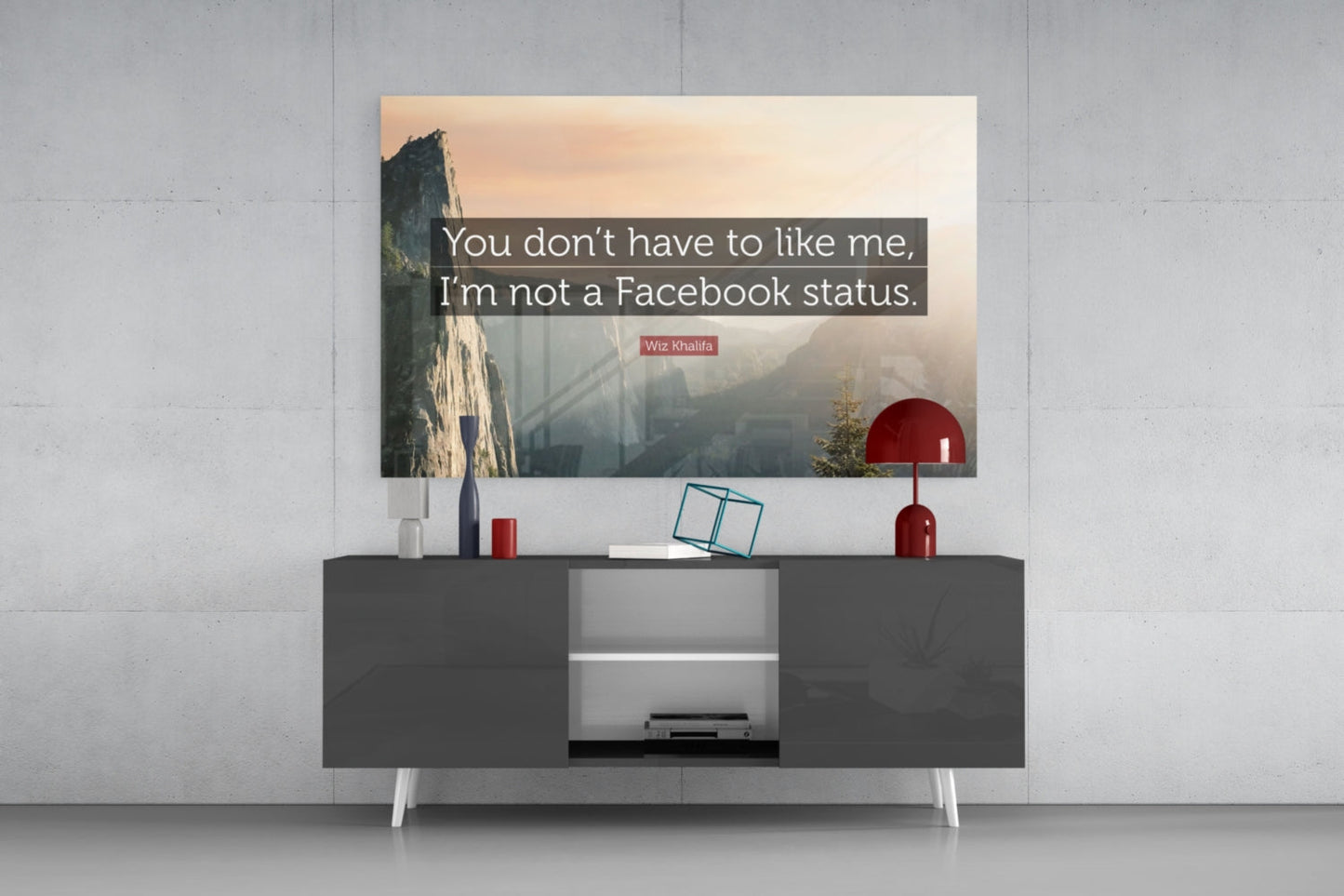 Not a Facebook Statüs Glass Wall Art