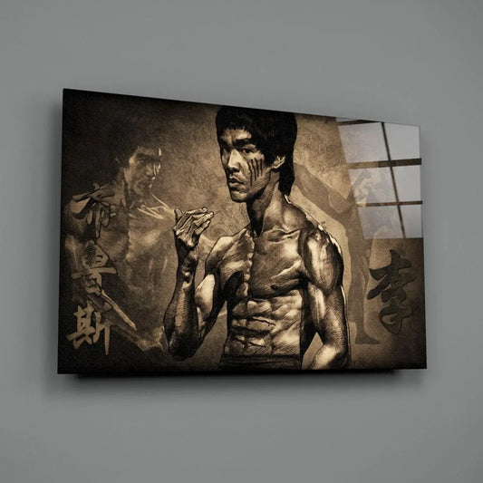 Bruce Lee Glass Wall Art - LUXARTDECO