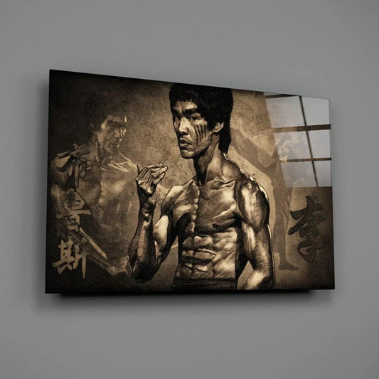 Bruce Lee Glass Wall Art - LUXARTDECO