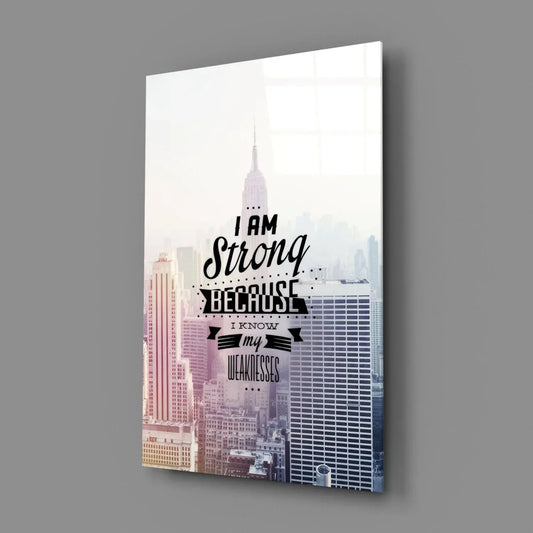 I am Strong Glass Wall Art - LUXARTDECO
