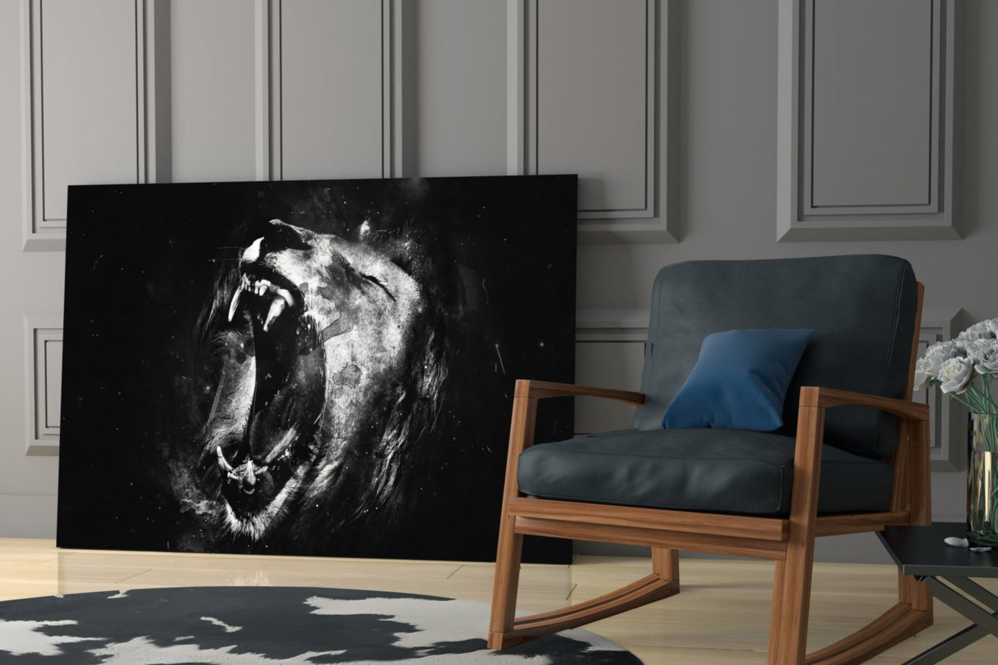 Lion Glass Wall Art