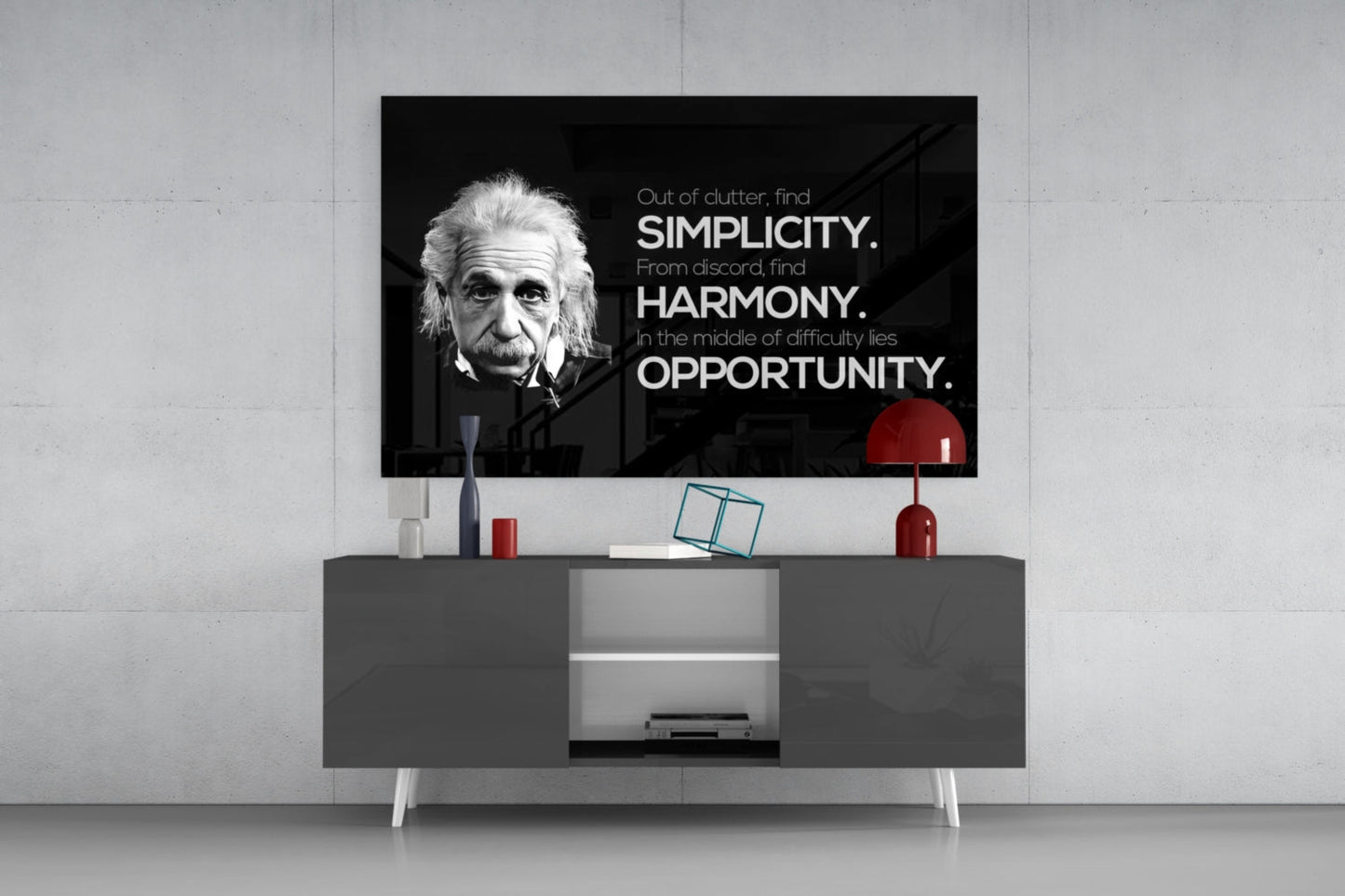Einstein Glass Wall Art