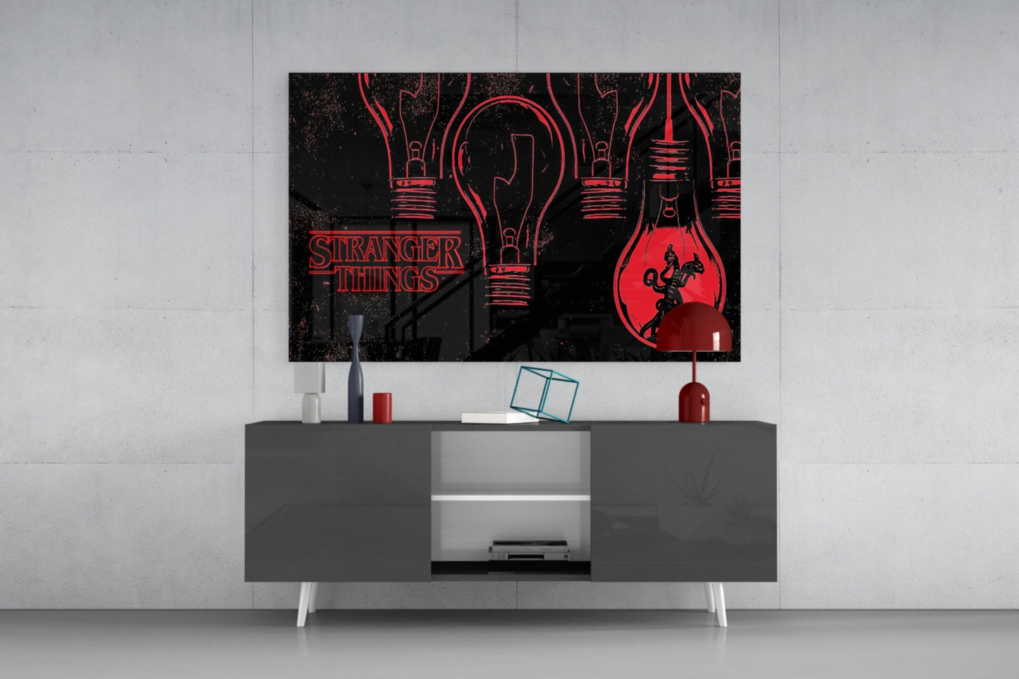 Stranger Things Poster Glass Wall Art